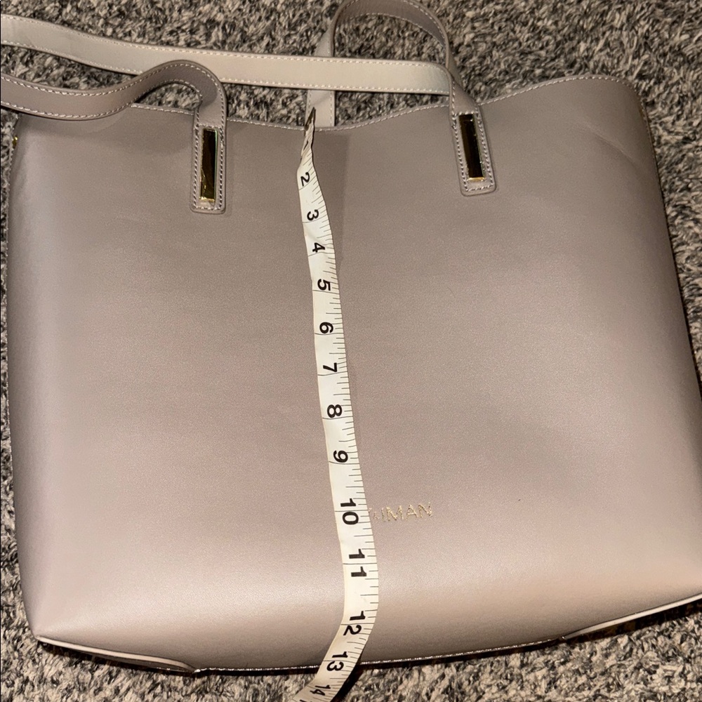 Like new Joy & Iman gray leather large tote purse travel bag - Picture 9 of 10